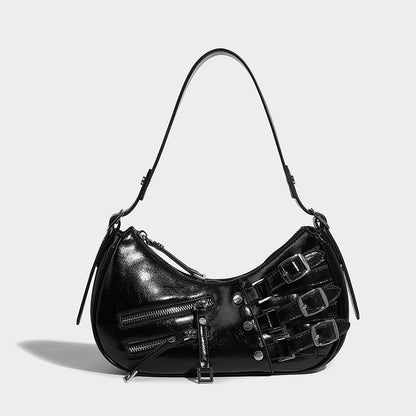 Ielgy American Retro Hot Girl Colorful Leather Armpit Order Shoulder Handbag