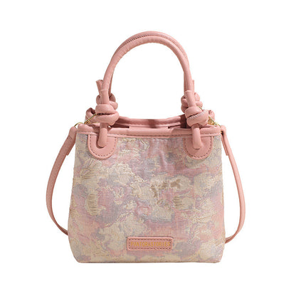 Ielgy New Chinese Style Hand-Carrying Bucket Bag Women's Temperament Hanfu Accessories Messenger Bag Chinese Style Embroidered Shoulder Bag