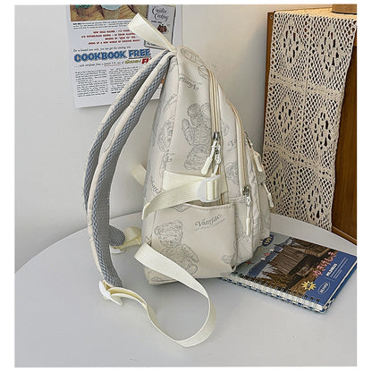 Ielgy Ladies Backpack Reflective Bear Casual Backpack College Student Travel Small Backpack