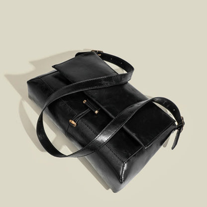 Ielgy Ladies Black Large Capacity Underarm Bag Shoulder Messenger Bag