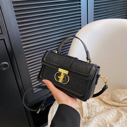 Ielgy High-End Texture Solid Color Portable Box Bag All-Match One-Shoulder Messenger Small