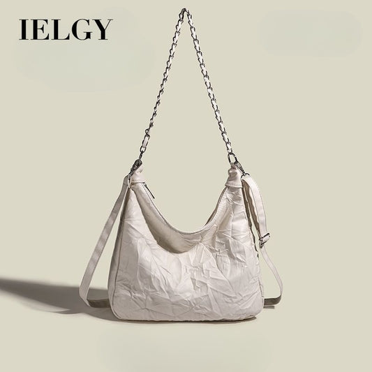 Ielgy All-Match Large-Capacity Bag Soft Surface Chain Commuter Shoulder Messenger Tote