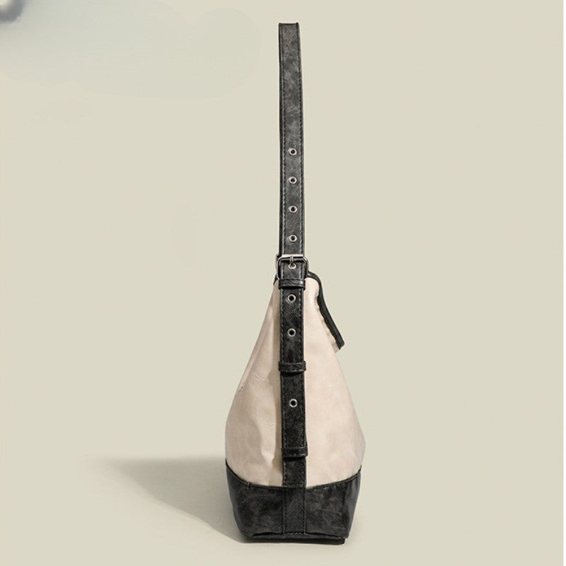 Ielgy Ladies High-End Feeling Niche Distressed Simple All-Match Fashion Commuter Large-Capacity One-Shou