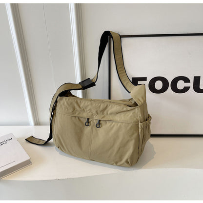 Ielgy Waterproof Nylon Cloth Bag Large Capacity Cross-body Dumpling Bag All-match Casual Lightweight Sports Style Shoulder Bag