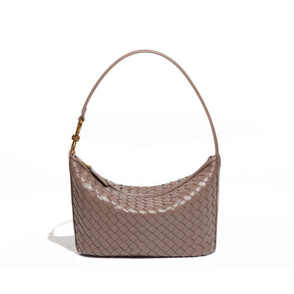 Ielgy Niche Trendy Underarm Hand-Woven Bag Fashion One-Shoulder Messenger Bag Casual Simple Portable Lunch Box Bag