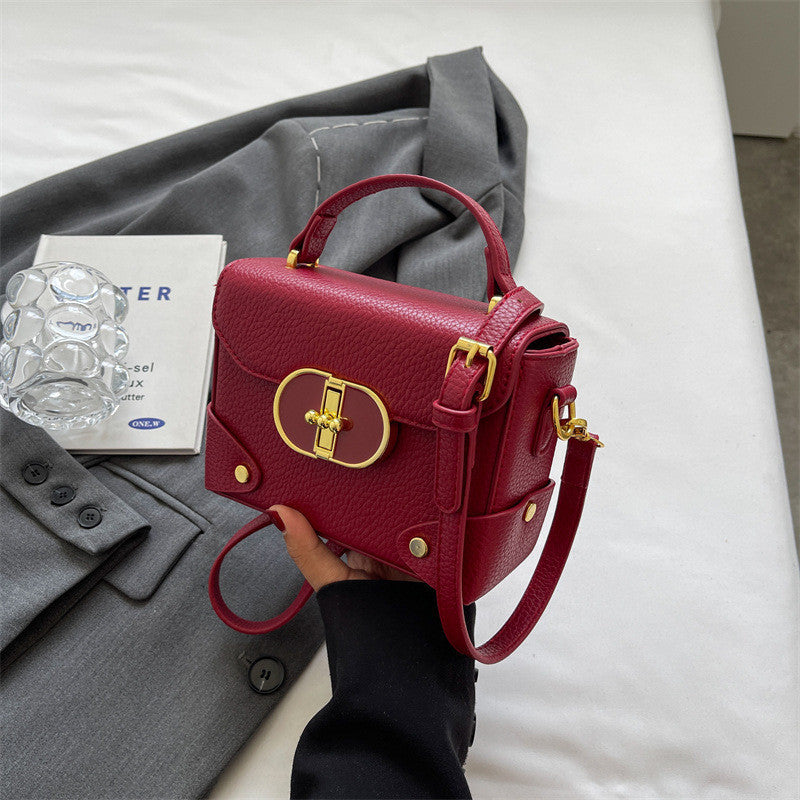 Ielgy High-End Feeling Contrast Female Bag All-Match Cross-Body Fashion Portable Small Square Bag