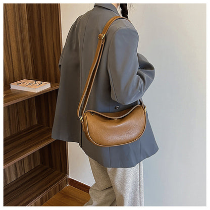 Ielgy Soft Face Fashion Shoulder Bag Casual All-Match Cross-Body Dumpling Bag Commuter Unique Popular