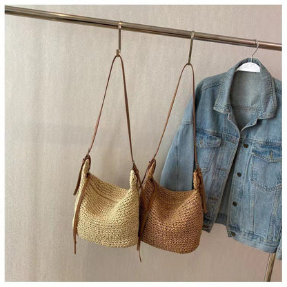 Ielgy U-Shaped Paper Rope One-Shoulder Diagonal Straw Woven Female Bag All-Match Casual Dumpling-Shaped Woven