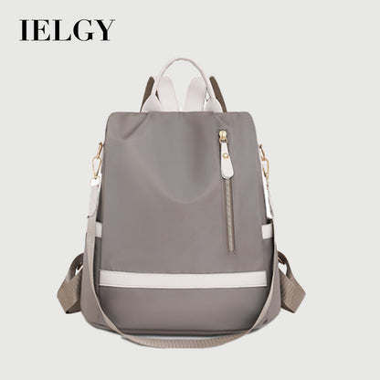 Ielgy Korean Version Trendy Backpack Large Capacity Travel Backpack Nylon Oxford Cloth Lightweight Student School Bag
