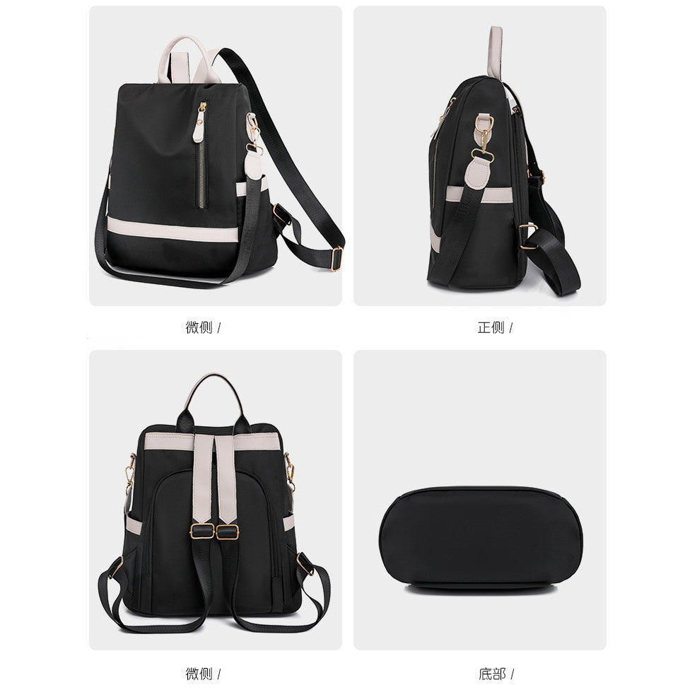 Ielgy Korean Version Trendy Backpack Large Capacity Travel Backpack Nylon Oxford Cloth Lightweight Student School Bag