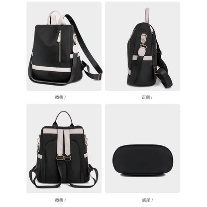 Ielgy Korean Version Trendy Backpack Large Capacity Travel Backpack Nylon Oxford Cloth Lightweight Student School Bag