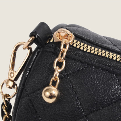 Ielgy Ladies Golden Ball Diamond Chain Pillow Bag All-Match One-Shoulder Cross-Body Cylinder Bag