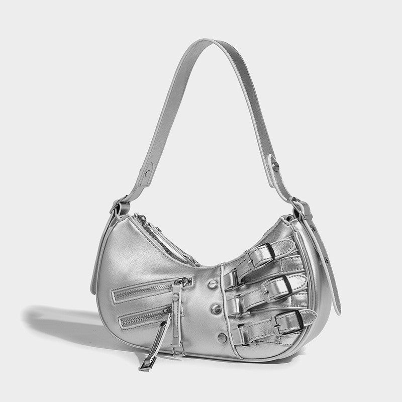 Ielgy American Retro Hot Girl Colorful Leather Armpit Order Shoulder Handbag