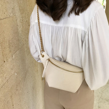 Ielgy Ladies Waist Bag Niche Design Shoulder Messenger Bag Street Trendy All-Match Chest Bag