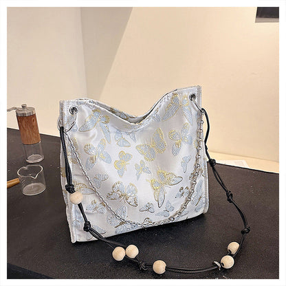 Ielgy Ladies All-Match New Chinese Style Underarm Bag Chinese Style Embroidered Cross-Body Tote Bag