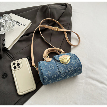 Ielgy Female Pillow Bag Woven Denim Handbag Niche Trendy Retro One-Shoulder Cross-Body