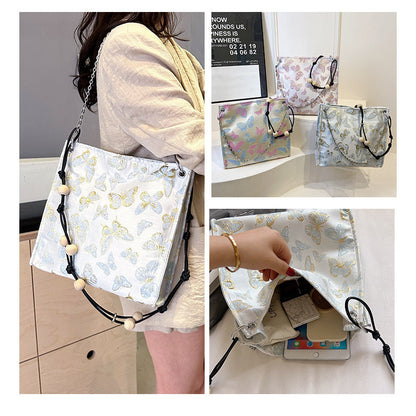 Ielgy Ladies All-Match New Chinese Style Underarm Bag Chinese Style Embroidered Cross-Body Tote Bag