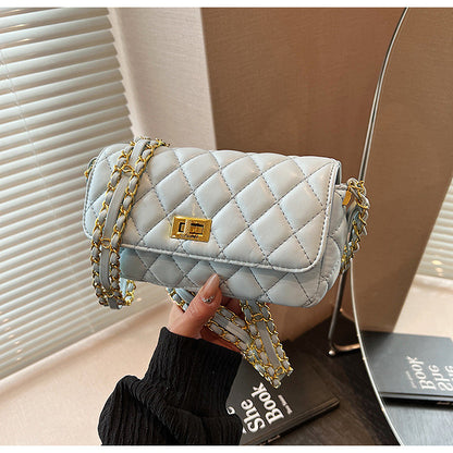 Ielgy Korean Version Fashion Diamond Chain Simple All-Match Cross-Body Female Bag