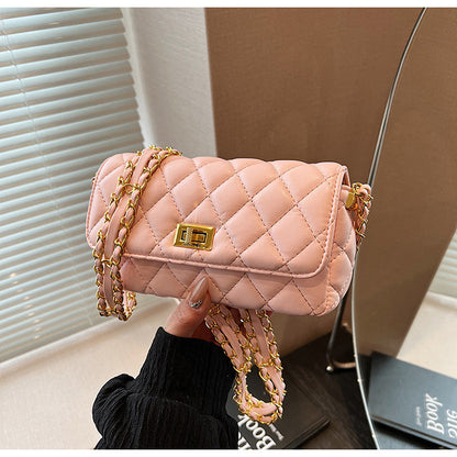 Ielgy Korean Version Fashion Diamond Chain Simple All-Match Cross-Body Female Bag