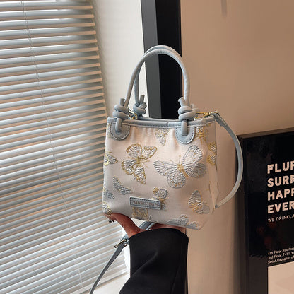 Ielgy New Chinese Style Hand-Carrying Bucket Bag Women's Temperament Hanfu Accessories Messenger Bag Chinese Style Embroidered Shoulder Bag