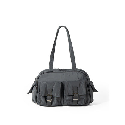 Ielgy Japanese Korean Harajuku Style Shoulder Bag College Students Class Fashion Nylon Multi-Pocket Large-Capac
