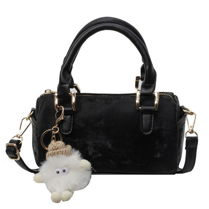 Ielgy Texture All-Match Shoulder Messenger Bag Portable Boston Pillow Bag