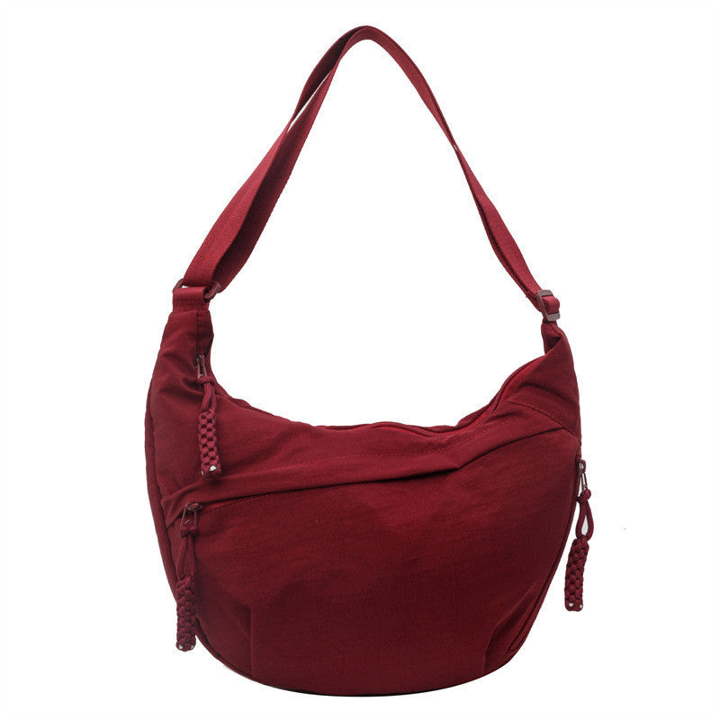 Ielgy Fashionable Large-Capacity Nylon Cloth Messenger Bag All-Match Dump