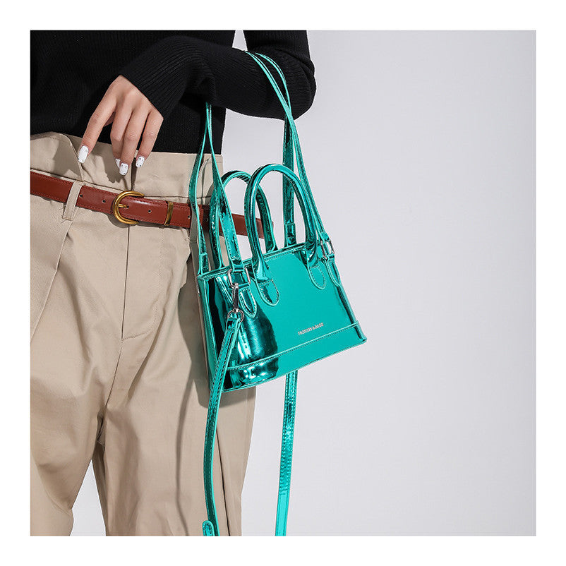 Ielgy Ladies Summer Outing Small Silver Small Bag High-End Feeling Popular Fashion One-Shoulder Messenger Bucket Bag