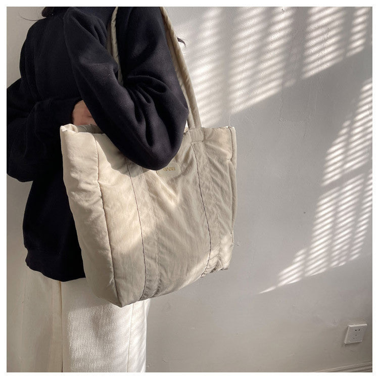 Ielgy Nylon Cloth Tote Bag Large Capacity Class One Shoulder Commuter