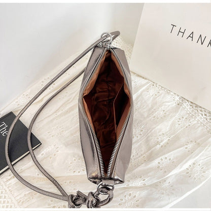 Ielgy Fashionable Trendy Silver Dumpling Bag Korean Version Simple Casual Large-Capacity One-Shoulder Female Bag