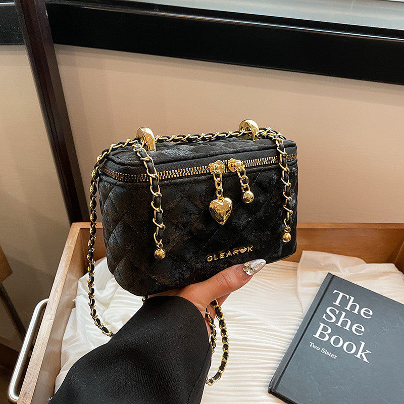 Ielgy High-End Female Bag Fashion Rhombus Chain Texture All-Match One-Shoulder Small Square Bag