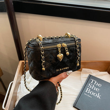 Ielgy High-End Female Bag Fashion Rhombus Chain Texture All-Match One-Shoulder Small Square Bag
