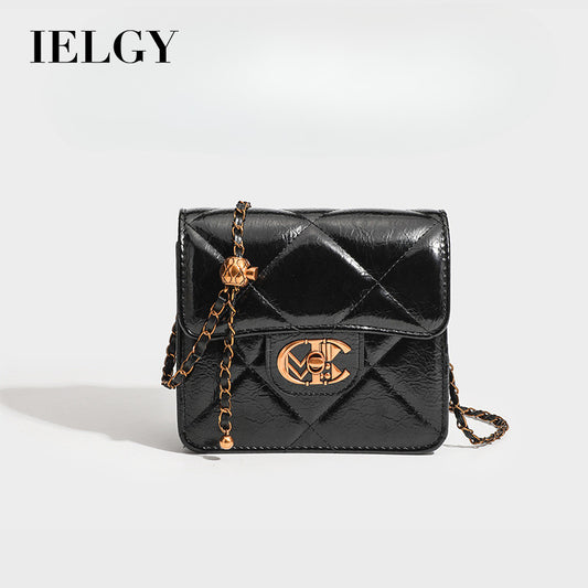Ielgy Fashionable All-Match Chain Diamond One-Shoulder Messenger Mobile Phone Small Square Bag