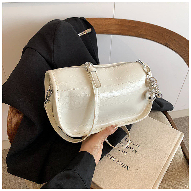 Ielgy Ladies Fashionable All-Match Large-Capacity Silver Shoulder Messenger Small Square Bag