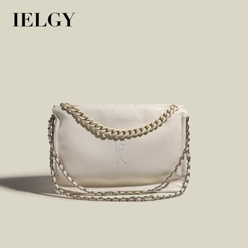 Ielgy Ladies High-End Underarm Pleated Bag Chain Fashion All-Match One-Shoulder Messenger