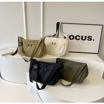 Ielgy Waterproof Nylon Cloth Bag Large Capacity Cross-body Dumpling Bag All-match Casual Lightweight Sports Style Shoulder Bag