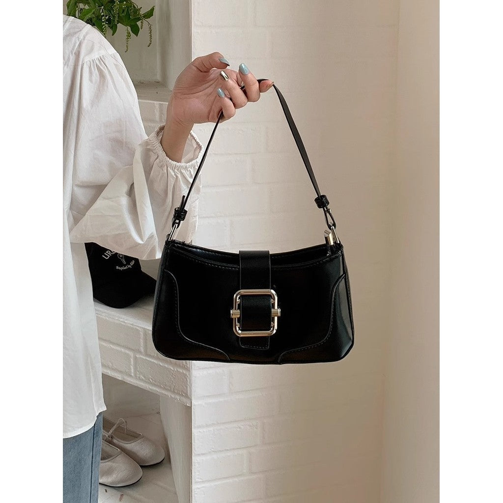 Ielgy Portable Baguette Bag Korean Version Retro One-Shoulder Underarm Bag Niche Texture Messenger Small Square Bag