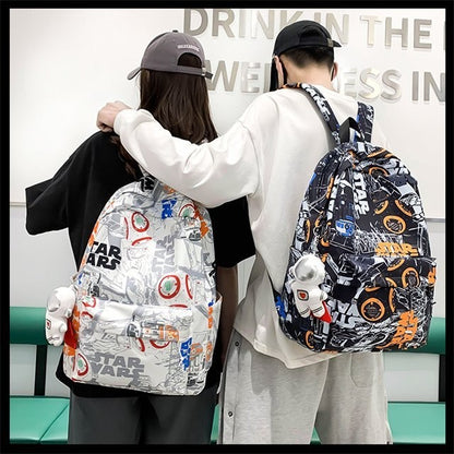 Ielgy Korean Version Large Capacity Unique Graffiti Casual Backpack Casual Backpack