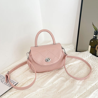 Ielgy Diamond Embroidery Thread Fashionable All-Match Chain Small Square Bag Black Casual Shoulder Messenger Bag