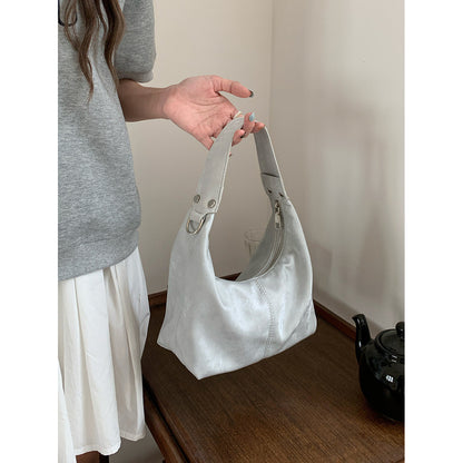 Ielgy Niche Design Texture Underarm Bag Shoulder Crossbody Soft Pink Cloud Bag