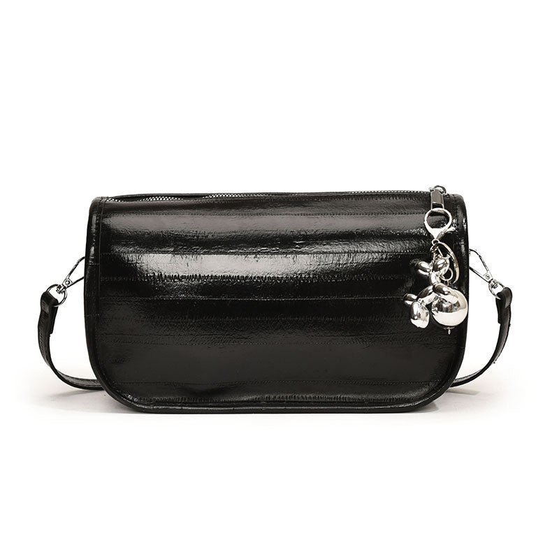 Ielgy Ladies Fashionable All-Match Large-Capacity Silver Shoulder Messenger Small Square Bag