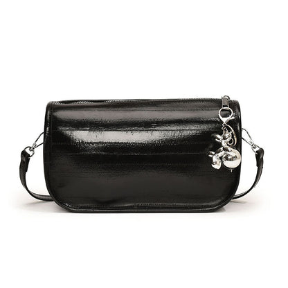 Ielgy Ladies Fashionable All-Match Large-Capacity Silver Shoulder Messenger Small Square Bag