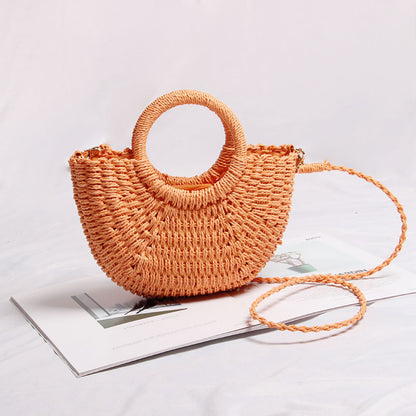Ielgy Mini Messenger Woven Bag Cute Portable Summer Seaside Vacation Beach Bag