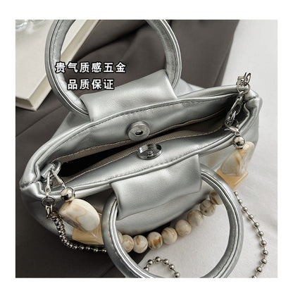 Ielgy Ladies Portable Pleated Bag Fashionable All-Match Diagonal Cloud Bag