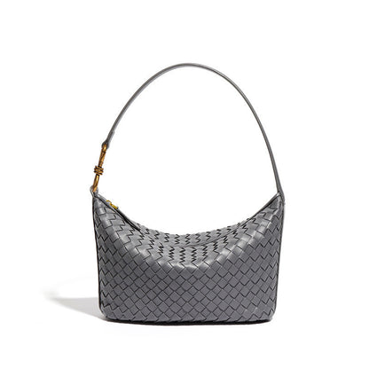 Ielgy Niche Trendy Underarm Hand-Woven Bag Fashion One-Shoulder Messenger Bag Casual Simple Portable Lunch Box Bag