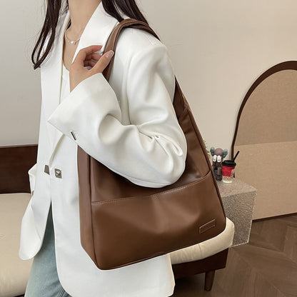 Ielgy Fashion Soft Collapsed Texture All-Match Large-Capacity Student Shou