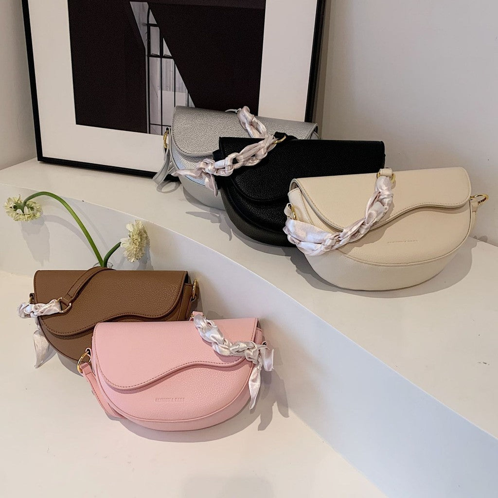 Ielgy Niche Design Handbag Fashion Simple Platinum Bag All-Match Shoulder Messenger Bag