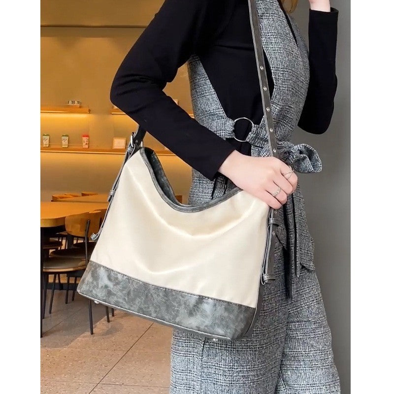 Ielgy Ladies High-End Feeling Niche Distressed Simple All-Match Fashion Commuter Large-Capacity One-Shou