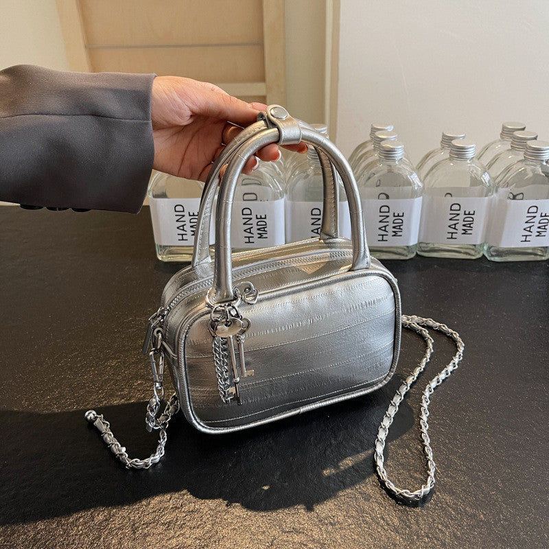 Ielgy High-End Eel Pattern Fashionable All-Match Chain Cross-Body Bag Portable Small Square Bag