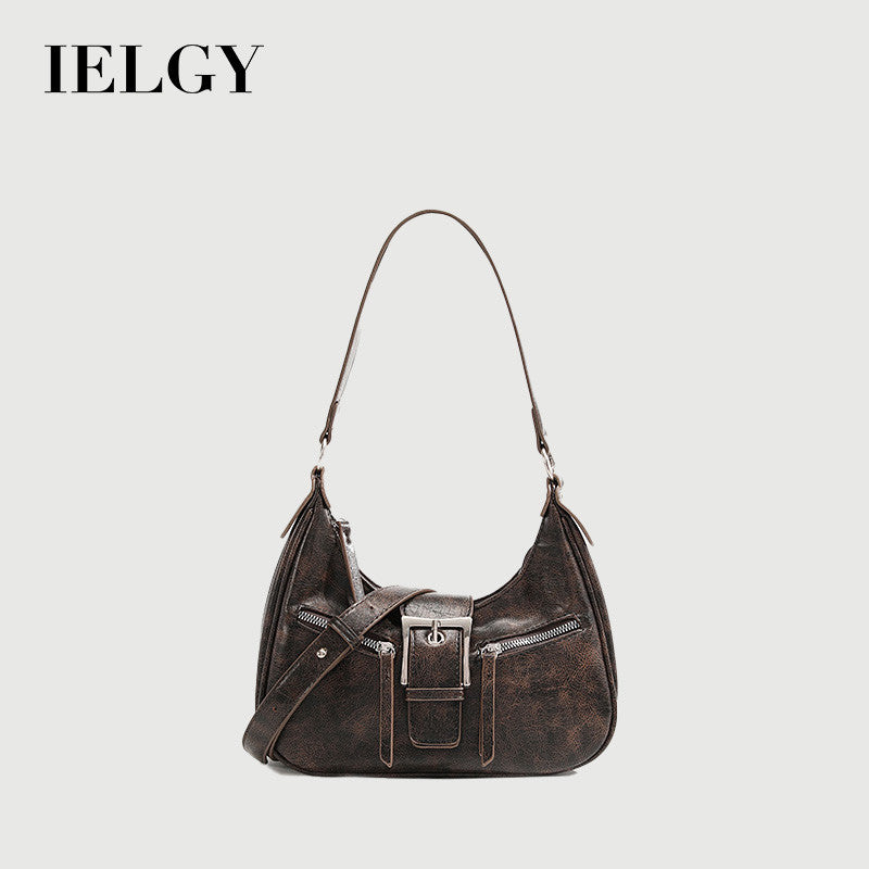 Ielgy Melade Underarm Bag Retro One-Shoulder Cross-Body Fashion Crescent Bag